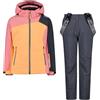 CMP Set Tuta Sci da Bambina in Twill - 33W0605 (140, Melone/Cipria/Antracite)