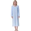 Keyocean Camicia da Notte da Donna in Cotone, a Maniche Lunghe, Biancheria da Notte