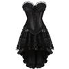 WLFFW Bustino Corsetto Donna e Gonna Tutu Punk Satin A Strisce 3XL Nero