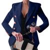 EFOFEI Donna Giacca Bottoni d'oro Tuta Vita Quotidiana Blazer Leggero Blazer Classico Slim Fit Blu Navy M