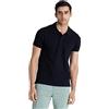 Celio Polo da uomo a maniche corte nera tinta unita, nero, 48