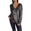 Generic Maglione Cashmere Donna Maglioni Donna Firmati Maglione A Maniche Lunghe con Glitter da Scollo A V in Maglia Pullover da Maniche Lupetto Invernale Maglie Black XL