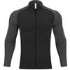 Generisch Maglia da ciclismo da uomo, leggera, a maniche lunghe, traspirante, ad asciugatura rapida, con 3 tasche con chiusura lampo, giacca sportiva alla moda, slim fit, Nero , XXXXL