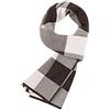 WANYING 6% Lana Sciarpa per Uomo Giovane Autunno Inverno Caldo e Morbido Casual Business Easy Chic 180 × 30 cm - a Quadri marrone & beige