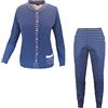 dierre pigiama donna invernale aperto avanti in cotone interlock LOVABLE art. l0blo (L, blu)