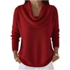 Generic Maglione con paillettes e lustrini per donna, in maglia con collo a cappuccio, maglioni autunno inverno, vestiti natalizi, casual, ampio, a maniche lunghe, trendy 2025, B-rosso, XL