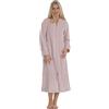 JACK NORTH Vestaglia da donna extra lunga in pile con cerniera, vestaglia invernale super morbida e calda, senza colletto, confortevole abbigliamento da casa testurizzato a spina di pesce, rosa, 14-16