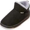 Generisch Uomo coppia casual tinta unita pantofole cotone caldo tacchetti spessi stivali corti cotone, Nero , 47 EU