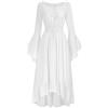 Duohropke Abito Medievale da Donna Lungo Renaissance Corsetto Senza Spalline Lace Up Maxi Abito Gotico Vestito da Strega Abito Medievale da Nozze Abito da Festa Per Halloween Carnevale, bianco, L