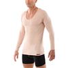 ALBERT KREUZ Maglietta Intima Invisibile Color Carne/Beige con Maniche Lunghe - Cotone Elasticizzato Hamburg e Scollo a v Taglia 08/XXL