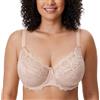 DELIMIRA Reggiseno con Ferretto Taglie Forti Pizzo | Senza Imbottitura, Contenitivo