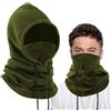 Risipu, passamontagna invernale in pile, maschera termica per viso per uomo e donna, scaldacollo con cappuccio e scalda collo, antivento, maschera da sci, Verde, Taglia unica