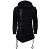 JMSUN Uomini Assassin Robe Felpe con cappuccio Gotico Asimmetrico Cerniera Laterale Lace Up Pile Giacca con Cappuccio