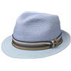 Stetson Licano Toyo Trilby Cappello di Paglia da Uomo - 100% Paglia Toyo - con Fattore di Protezione UV 40+ - con Fascia in Gros-Grain - Tesa (ca. 4,5 cm) - Primavera/Estate Azzurro XS (52-53 cm)