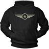 MAKAYA Felpa con Cappuccio Uomo Stella Aeronautica Hoodie Stile Militare USA Army Vintage Cotone Casual