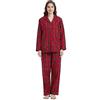 GLOBAL Pigiama Donna Flanella|Donna Pigiami Cotone Maniche Lunghe| Pigiami Due Pezzi da Donna| Camicie da Notte da Donna| Pjs Confortevole| Sleepwear Caldo Morbido Rosso/Bianco/Nero, Griglia XL
