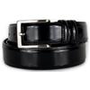 Emila Cintura nera elegante uomo abrasivata cinta cerimonia black con fibbia cuciture da ragazzo artigianale x abito per pantaloni semi lucida spazzolata 3,5 cm classica matrimonio 100 Vera Pelle Nero