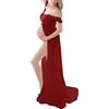 DaPongZhi Donna Vestiti da maternità Abito Lungo Senza Spalline Abito Estivo Abito Spiaggia Abiti Eleganti,Abito Premaman Servizio Fotografico per Feste, Matrimoni, Eleganti