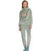 Noidinotte; more than pyjamas Noidinotte - Pigiama Donna Fox in Coral con Collo Tre Bottoni - L Verde
