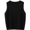Vsadsau Knitwears Gilet Maglione Donna 100% Lana Merino Maglieria Lavorata a Maglia Senza Maniche Girocollo Pullover, Nero , M