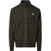 NORTH SAILS Felpa Basic Sweatshirt 691256 Full Zip Uomo Cotone Verde Militare