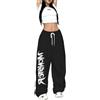 CBDAO Pantaloni sportivi da strada hip-hop stampati con lettera, gamba larga a gamba dritta, pantaloni Jazz Street Dance