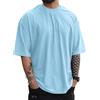 LAOARA Maglietta Uomo Oversize T Shirt Estiva Manica Corta Magliette Basic Girocollo Sportiva Tshirt Blu 3XL