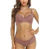 SHEKINI Reggiseno da Donna Completo Intimo Donna Reggiseno Push-up con Ferretto Donna Cinghie Staccabili Intimo Donna Sexy Lingerie con Perizoma 2 Pezzi