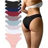 FINETOO 10pcs Slip Coton Donna Slip Brasiliana Bikini Perizoma Set Mutande di Elasticizzato Sexy Mutande Lingerie Comoda Donna Senza Cuciture Hipster Multicolore