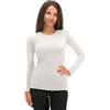 JADEA 2 Maglie Girocollo Donna 4055 Manica Lunga in Cotone Elasticizzato, Bianco, S