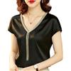 Juketron Camicie e Camicette da Donna alla Moda Top in Seta con Scollo a V e Maniche a Pipistrello in Raso per Donna Elegante da Ufficio Casual Ampia