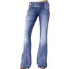 Nidddiv Jeans elasticizzati da donna UK Bootcut a vita alta, pantaloni casual a tinta unita, pantaloni semplici stile anni 70, pantaloni a campana svasata, jeans a zampa di elefante Y2K, a lunghezza intera