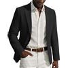 PJ PAUL JONES Sakko - Giacca sportiva da uomo in lino, con colletto a risvolto, Nero , L