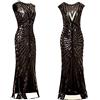 BOTCAM Abiti da donna anni 1920 con accessori anni 20, vestito Charleston perfetto per Carnevale, vestito con frange scollo a V con paillette e perline, vestito da sera elegante da donna con paillette per