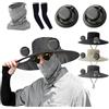 Gonggi Cappello a ventaglio ad energia solare, 2025, cappello da sole a tesa larga con 2 ventole a energia solare per adulti, protezione dai raggi UV estivi, cappello da pesca