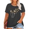 tiorhooe Maglietta da donna con denti di leone, taglie forti, casual, Grigio 2, XL