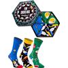 Rainbow Socks - Donna Uomo Novita Fun Socks Box Regalo - 3 Paia - Billard Bowling Freccette - Taglia 47-50