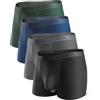 DAVID ARCHY Boxer Uomo Micro Modal Slip Doppio Taschino Separato Intimo Morbido Lusso Trunks Confezione Multipla (IT, Testo, XXL, Regular, Regular, 4, Nero+Grigio+Blu+Verde Trunks)
