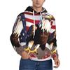 NImongt Aquila calva con stampa bandiera americana da uomo con cappuccio per inverno autunno primavera abbigliamento casual felpa con cappuccio per attività all'aperto, Nero , XL