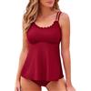 HEONSATI Set Costumi da Bagno Tankini da Donna Due Pezzi Vita Alta Set Tankini Mare Curvy Sexy Beachwear Costumi con Pantaloncino Contenitivo Push Up Swimwear Piscina Taglie Forti Brasiliana Spiaggia