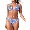 Svanco Costume Donna Due Pezzi Bikini Triangolo - Legame al Collo, Braghe Regolabili, Schiena Nuda e Imbottito, Perfetto per Mare