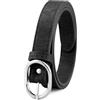 Corkor Cintura da donna in sughero, in pelle vegana, regolabile, nera, larghezza 25 mm, nero, XS - (Fits waist 24-26)