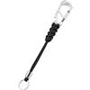 KeyUnity KC04 Portachiavi con cordino da paracadute, cordino intrecciato con anello portachiavi e perline in acciaio inox, moschettone multiuso per appendere borracce, Nero Bianco