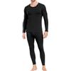 wirarpa Set di Intimo Termico Uomo in Cotone - Maglia Termica a Maniche Lunghe Leggera e Pantaloni da Pigiama, Nero, Taglia S
