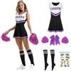 PASLFC Costume da cheerleader, da donna, per adulti, da cheerleadering, per carnevale, Halloween