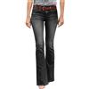Generisch Flared Jeans Pantaloni a zampa, da donna, elasticizzati, slim fit, bootcut, stile retrò, jeans, A nero, 3XL