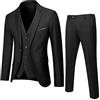 Foweknow Tuta da uomo, 3 pezzi, vestibilità moderna, per matrimonio, completo, business, blazer, gilet per pantaloni, slim fit, 2 bottoni, abito da uomo, formale, giacca da sposa, Nero , 3XL