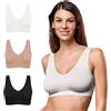 FOCENZA Reggiseno Donna Senza Ferretto 3 Pezzi, Brassiere con Spallina Larga in Microfibra Elasticizzata in Vari Colori, Made in Italy (Nero-Bianco-Nudo, XXL)