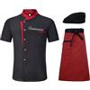 Lpstop Giacche da chef personalizzate Abbigliamento da chef a maniche corte Ristorante Hotel Catering Panetteria Set di cappelli grembiule da chef
