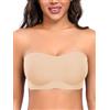 Gailife Reggiseni lisci senza spalline per le donne antiscivolo senza fili reggiseno a fascia imbottito leggero push up tubo top reggiseno